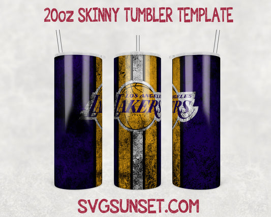 Los Angeles Lakers Grunge Tumbler Wrap PNG, Los Angeles Lakers Tumbler Wrap