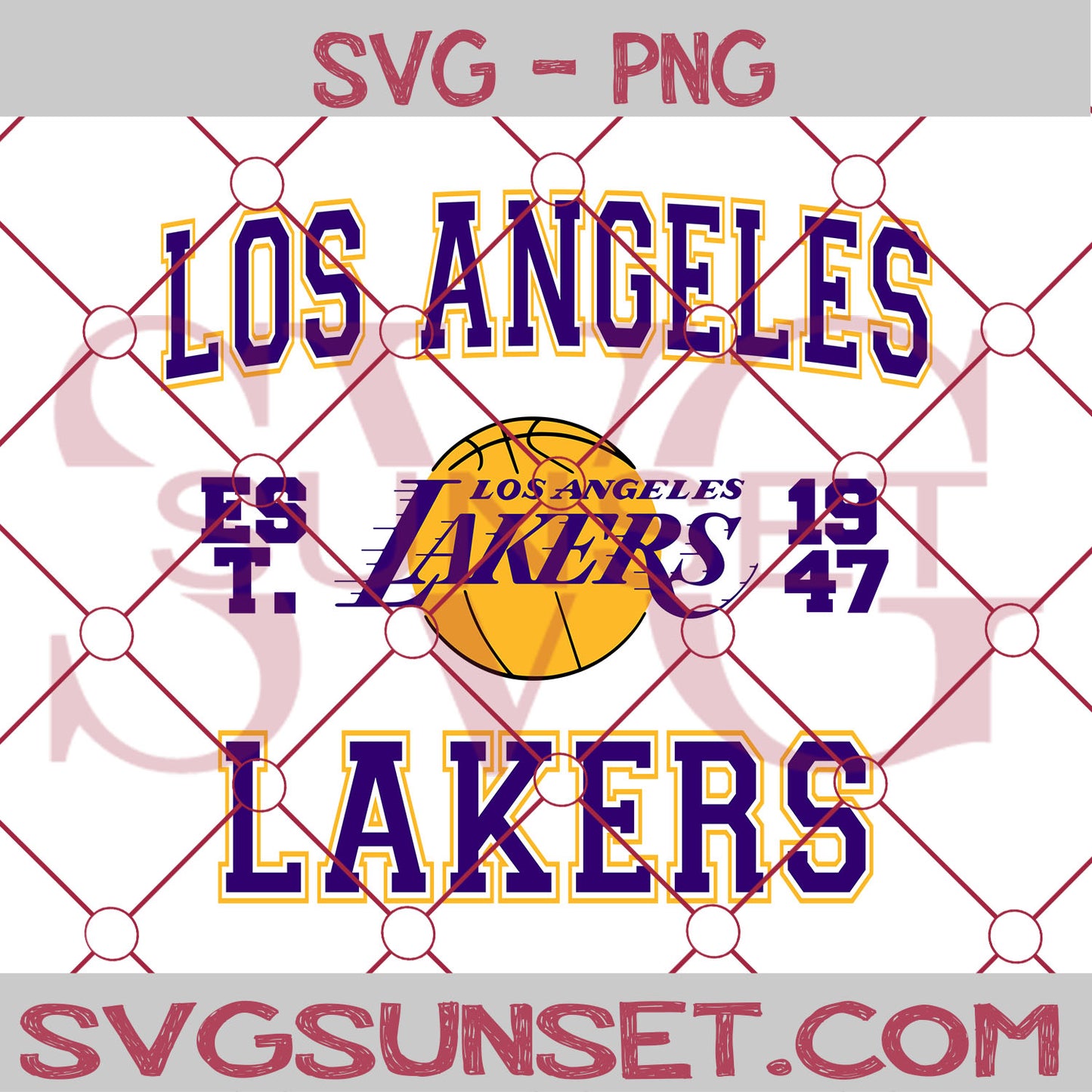 Los Angeles Lakers est. 1947 SVG PNG, Los Angeles Lakers SVG