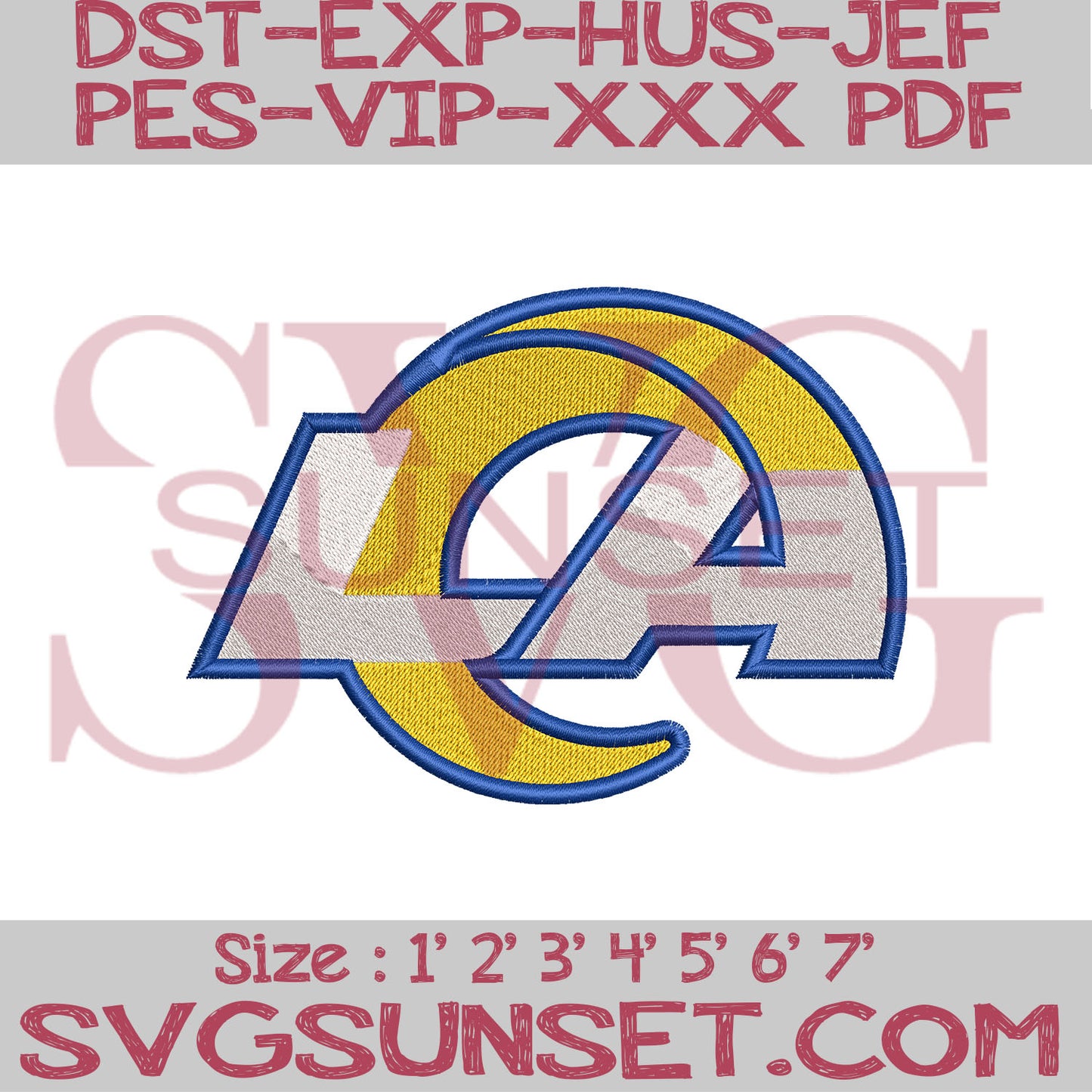 Los Angeles Rams Embroidery Designs, Rams Embroidery Designs