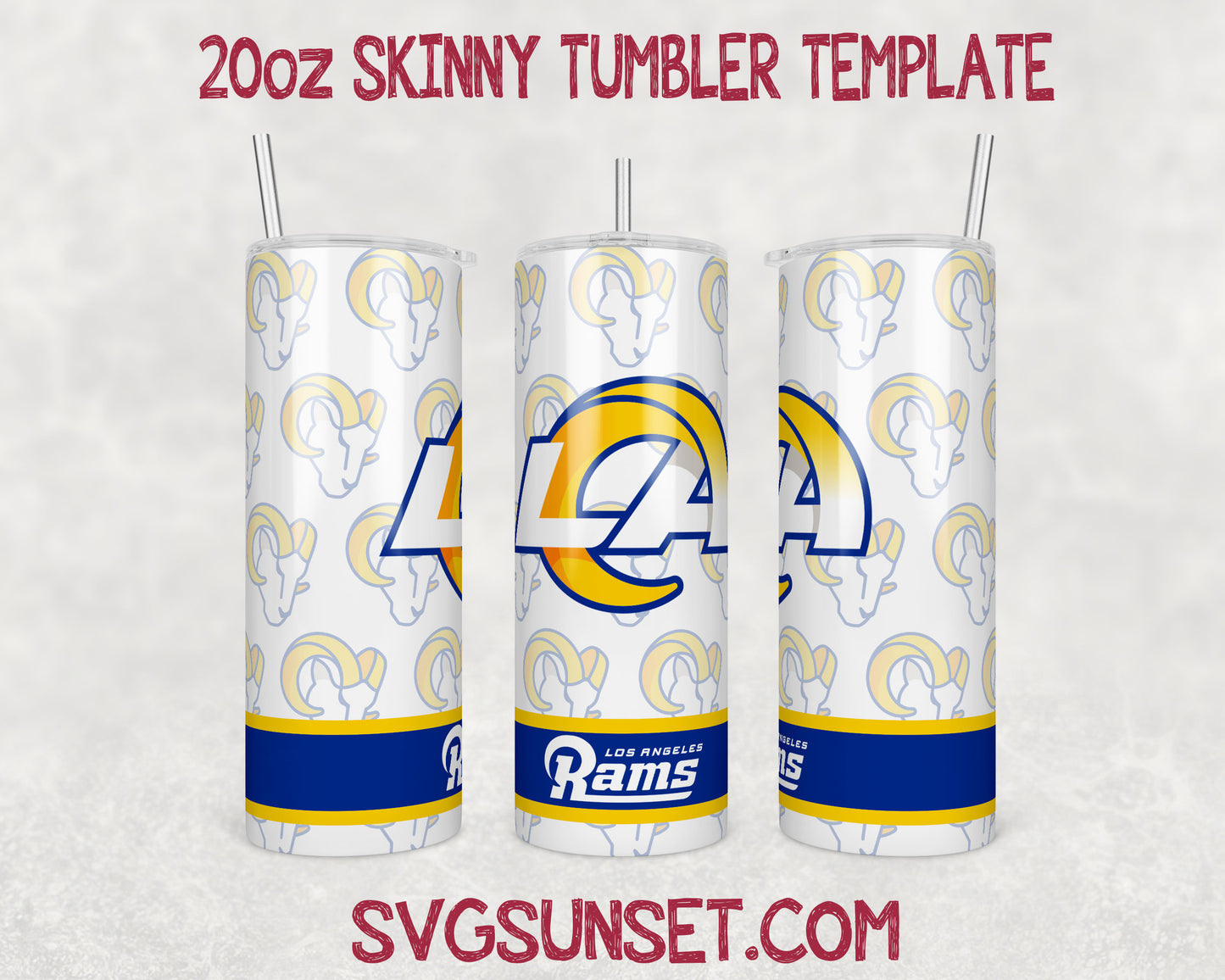 Los Angeles Rams Football Tumbler Wrap PNG, Los Angeles Rams Tumbler Wrap