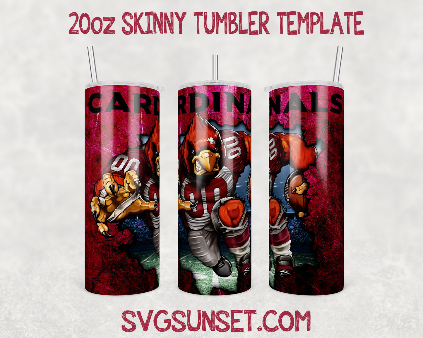 Mascot Arizona Cardinals Tumbler Wrap PNG, Arizona Cardinals Tumbler Wrap