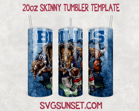 Mascot Buffalo Bills Tumbler Wrap PNG, Buffalo Bills Tumbler Wrap