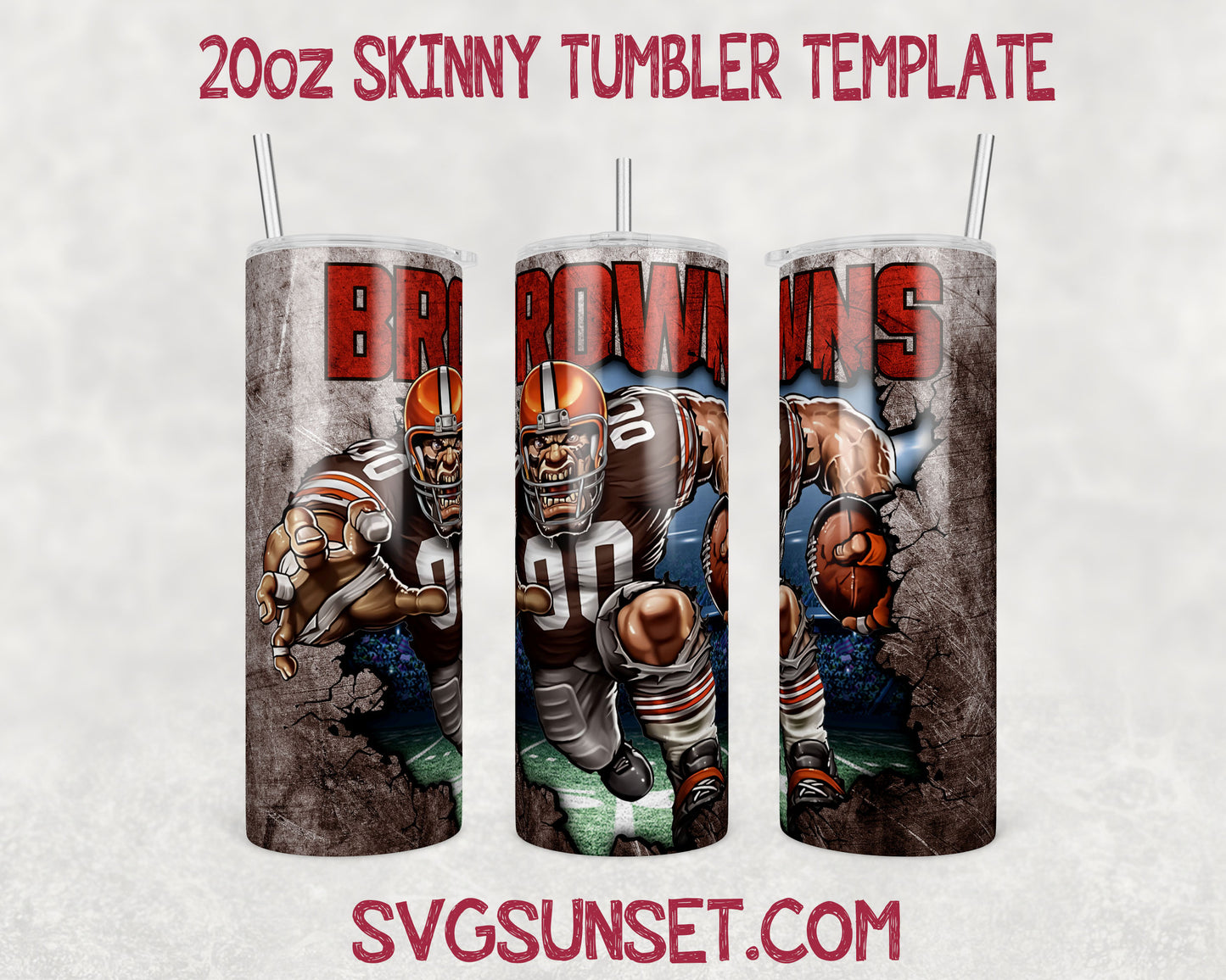 Mascot Cleveland Browns Tumbler Wrap PNG, Cleveland Browns Tumbler Wrap