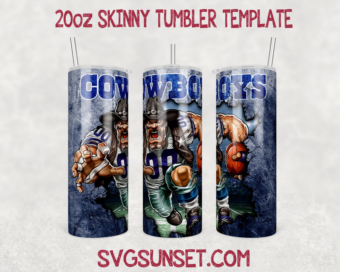 Mascot Dallas Cowboys Tumbler Wrap PNG, Dallas Cowboys Tumbler Wrap