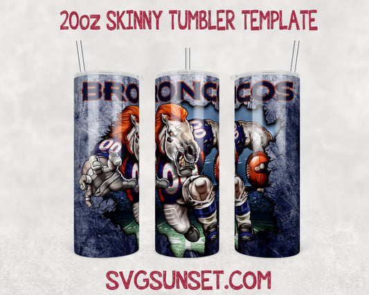 Mascot Denver Broncos Tumbler Wrap PNG, Denver Broncos Tumbler Wrap