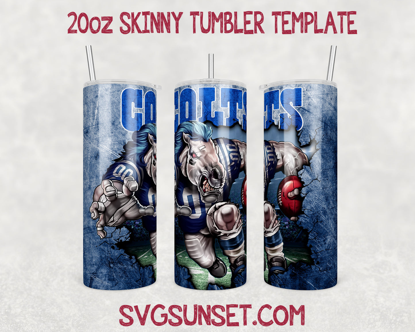 Mascot Indianapolis Colts Tumbler Wrap PNG, Indianapolis Colts Tumbler Wrap