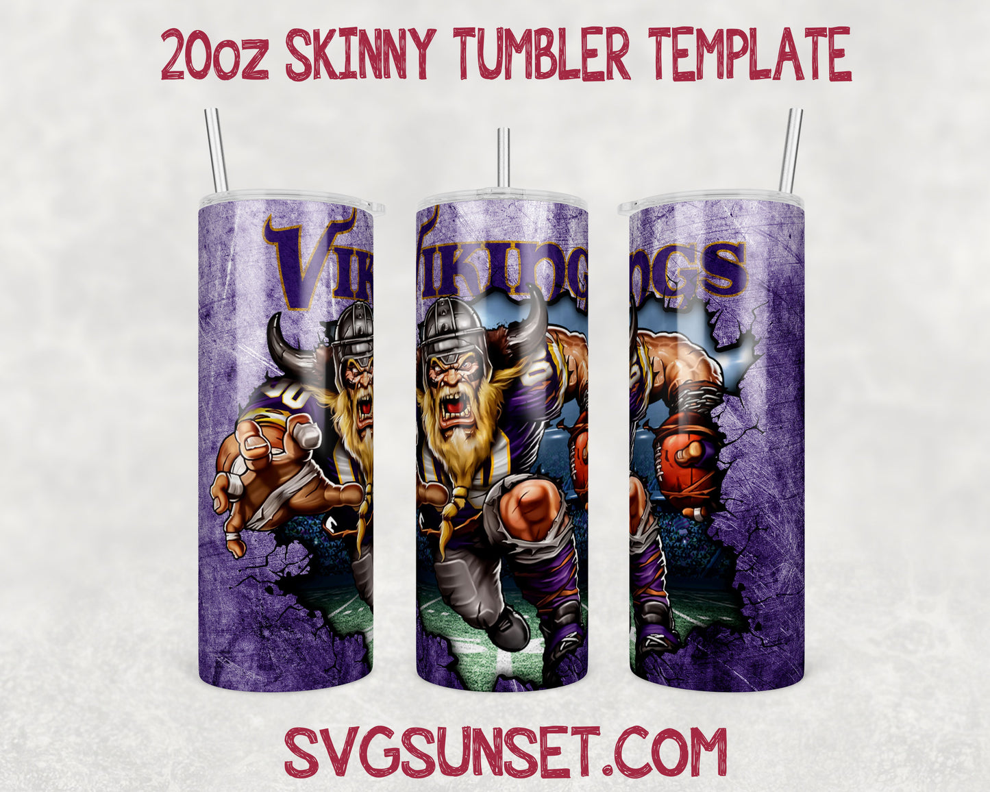 Mascot Minnesota Vikings Tumbler Wrap PNG, Minnesota Vikings Tumbler Wrap