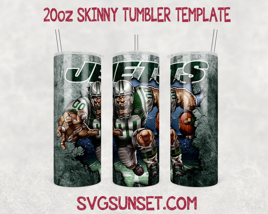 Mascot New York Jets Tumbler Wrap PNG, New York Jets Tumbler Wrap