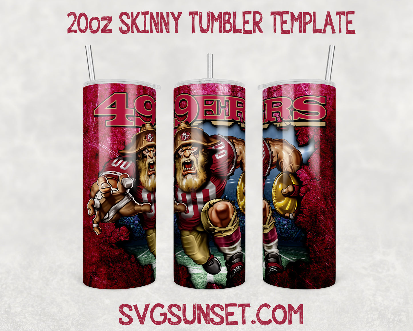 Mascot San Francisco 49ers Tumbler Wrap PNG, San Francisco 49ers Tumbler Wrap