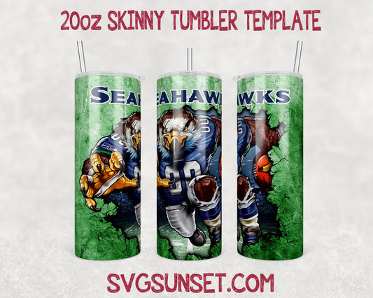 Mascot Seattle Seahawks Tumbler Wrap PNG, Seattle Seahawks Tumbler Wrap