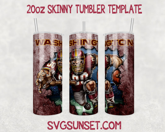 Mascot Washington Commanders Tumbler Wrap PNG, Washington Commanders Tumbler Wrap