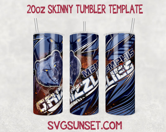 Memphis Grizzlies Tumbler Wrap PNG, Memphis Grizzlies Tumbler Wrap