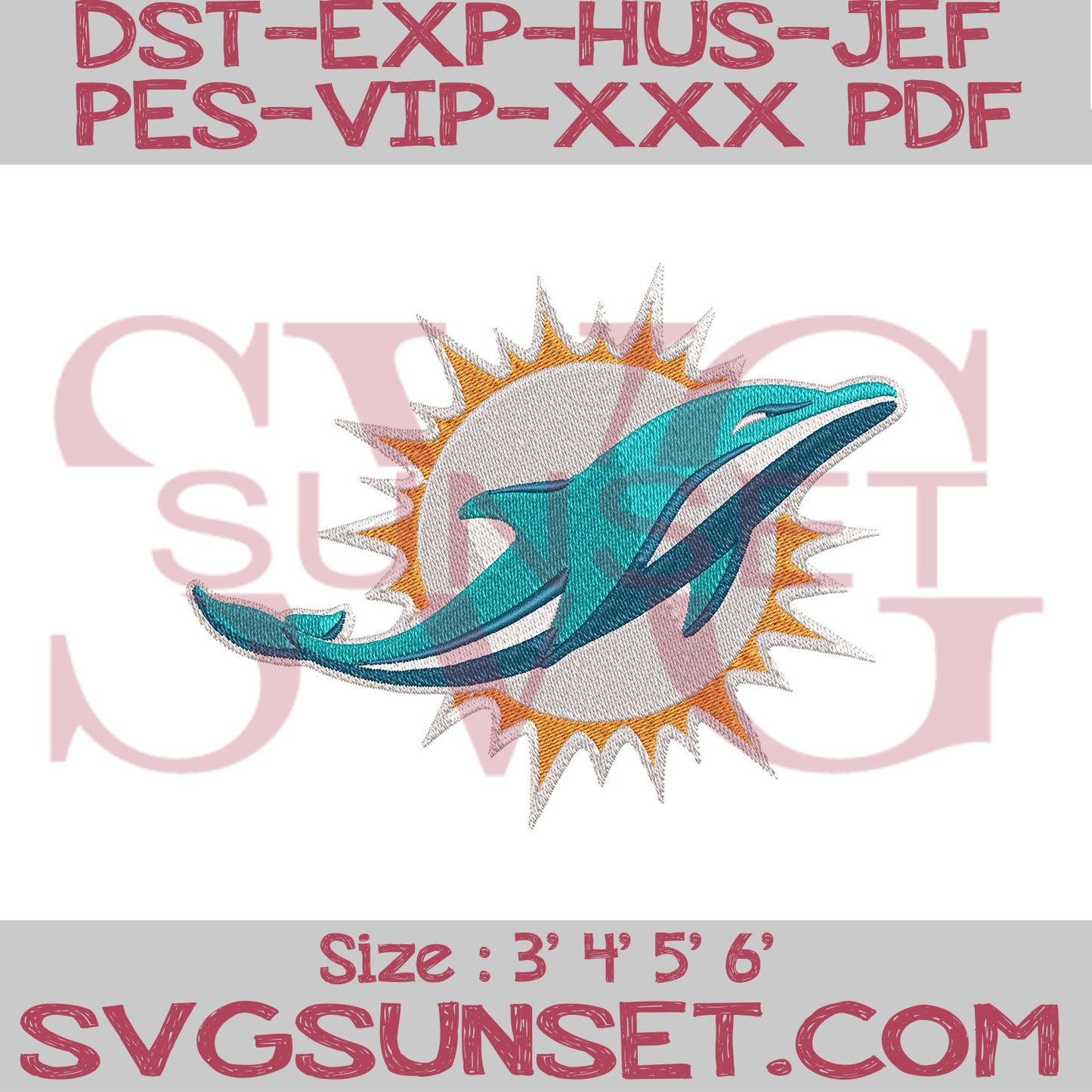 Miami Dolphins Embroidery Designs, Dolphins Embroidery Designs