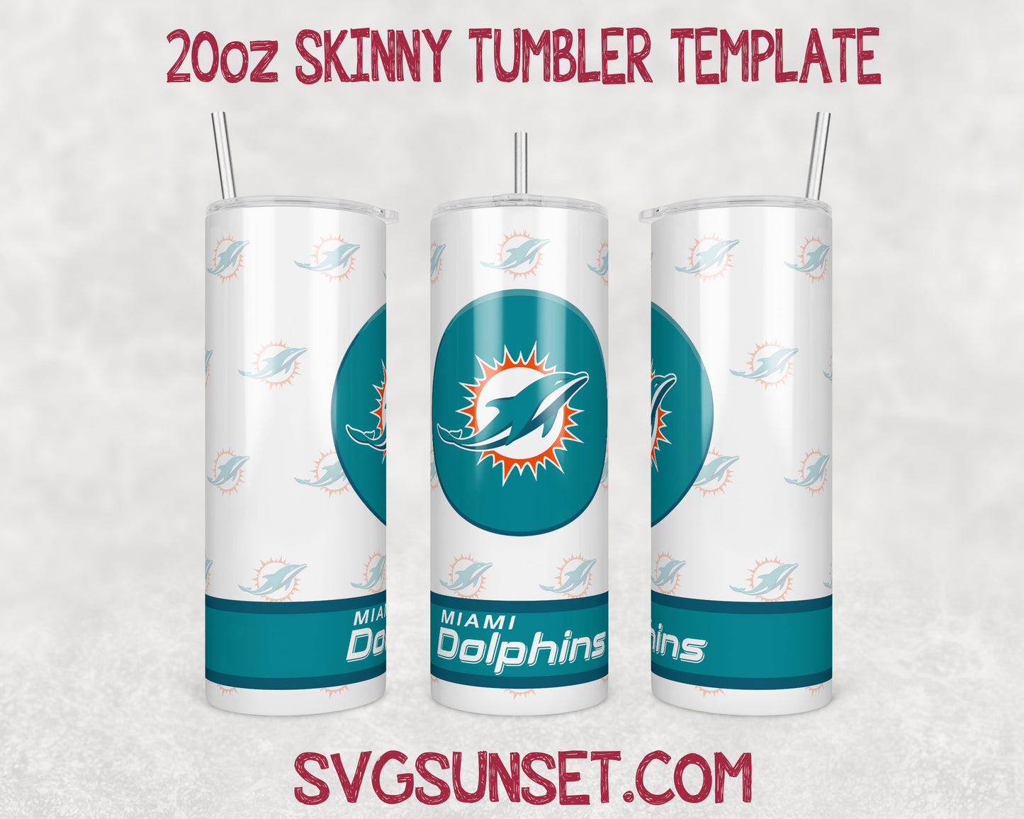 Miami Dolphins Football Tumbler Wrap PNG, Miami Dolphins Tumbler Wrap