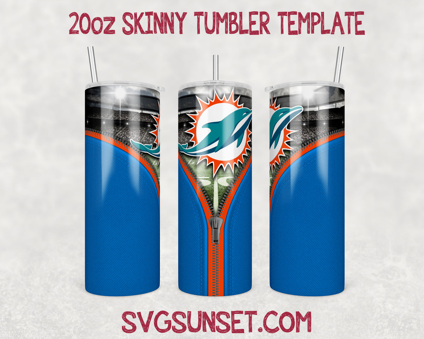 Miami Dolphins Zipper Tumbler Wrap PNG, Miami Dolphins Tumbler Wrap