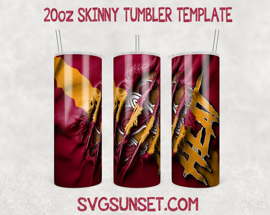 Miami Heat Fabric Claw Ripped Tumbler Wrap PNG, Miami Heat Tumbler Wrap