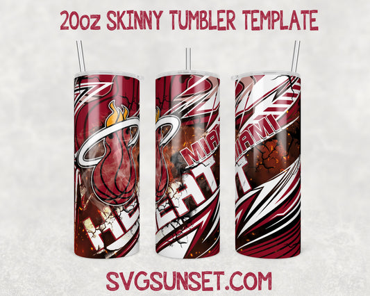 Miami Heat Tumbler Wrap PNG, Miami Heat Tumbler Wrap