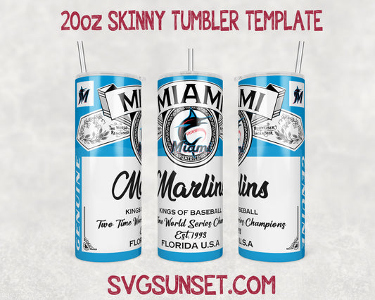 Miami Marlins Budweiser Tumbler Wrap PNG, Miami Marlins Tumbler Wrap