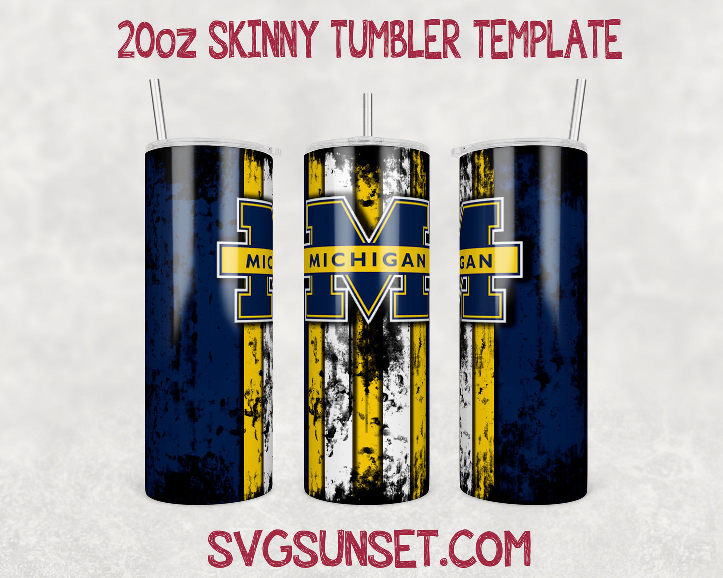 Michigan Wolverines  Grunge Tumbler Wrap PNG, Michigan Wolverines Tumbler Wrap