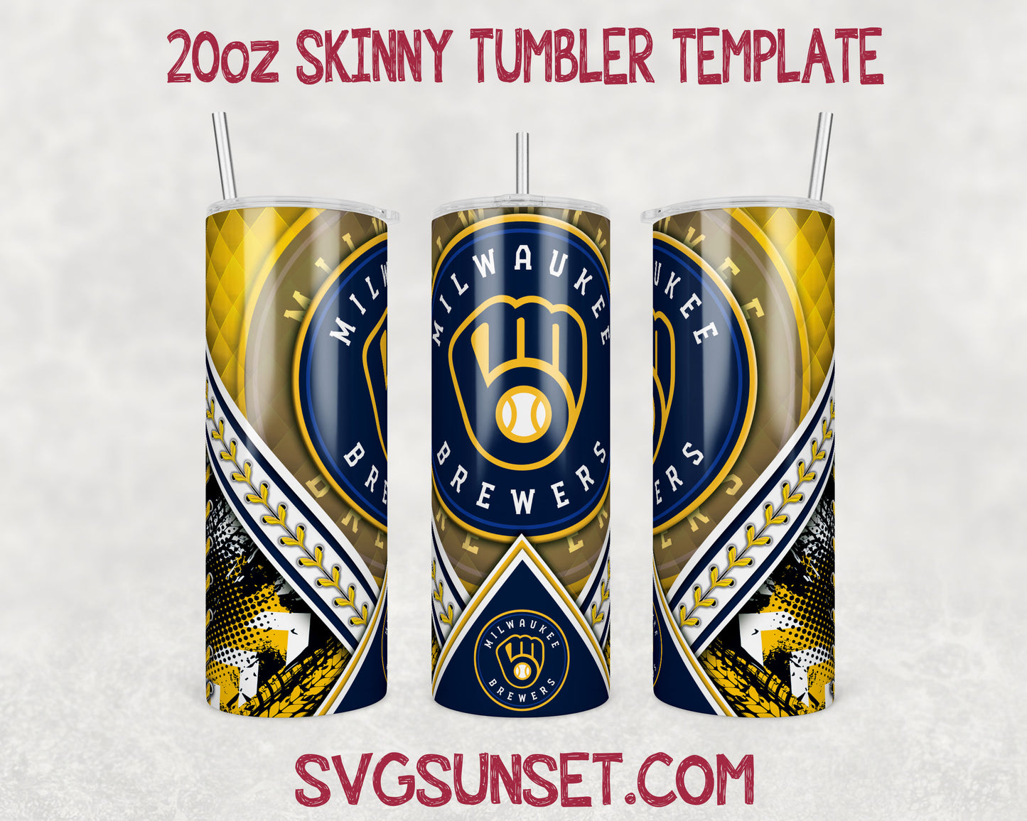 Milwaukee Brewers 20oz Tumbler Wrap PNG, Milwaukee Brewers Tumbler Wrap