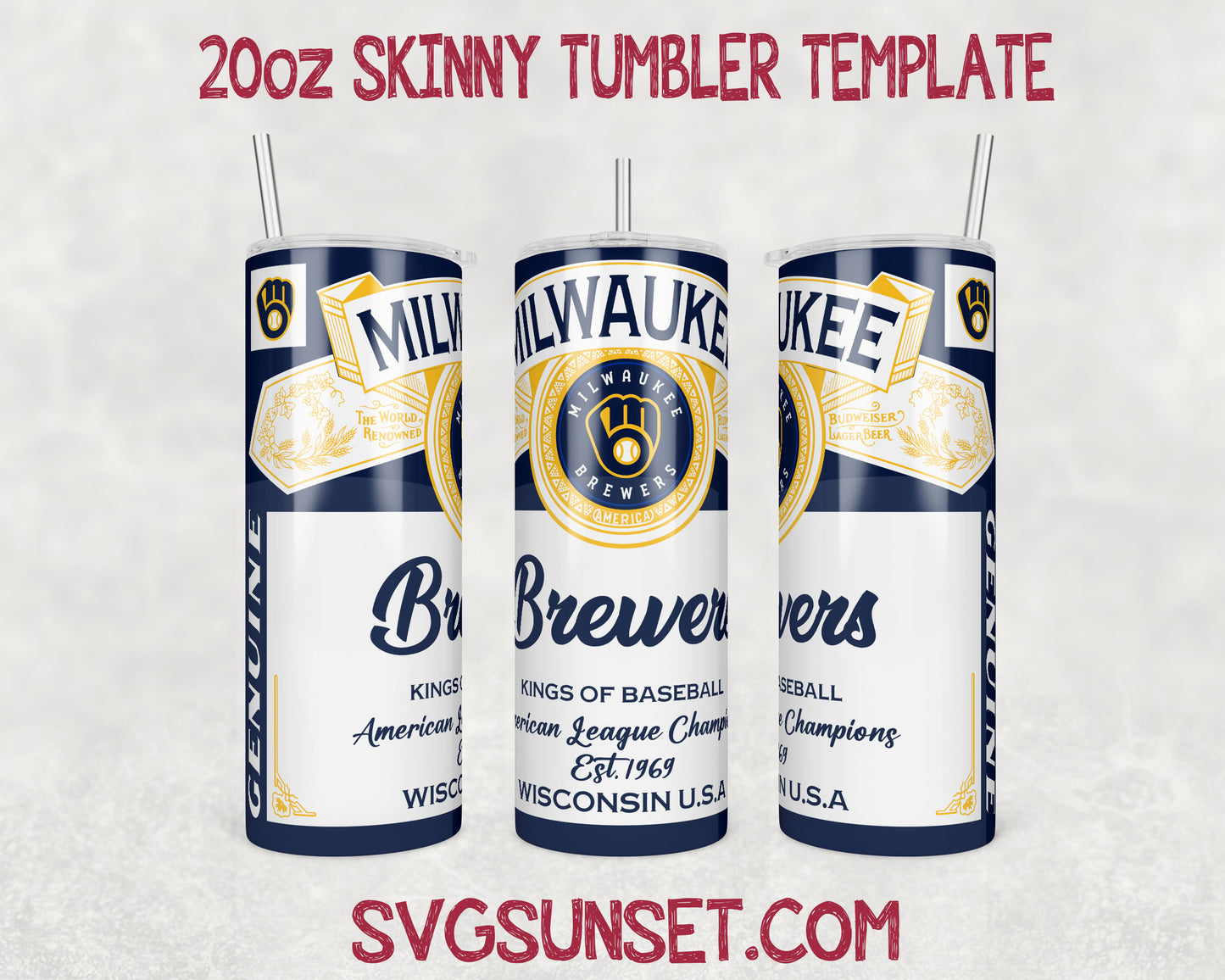 Milwaukee Brewers Budweiser Tumbler Wrap PNG, Milwaukee Brewers Tumbler Wrap