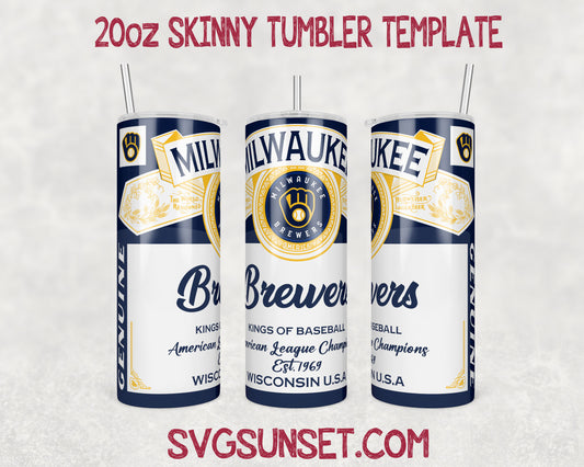 Milwaukee Brewers Budweiser Tumbler Wrap PNG, Milwaukee Brewers Tumbler Wrap