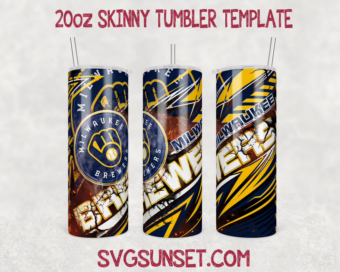 Milwaukee Brewers Tumbler Wrap PNG, Milwaukee Brewers Tumbler Wrap