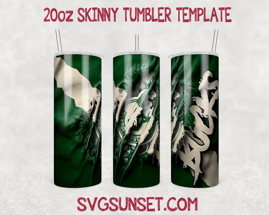 Milwaukee Bucks Fabric Claw Ripped Tumbler Wrap PNG, Milwaukee Bucks Tumbler Wrap