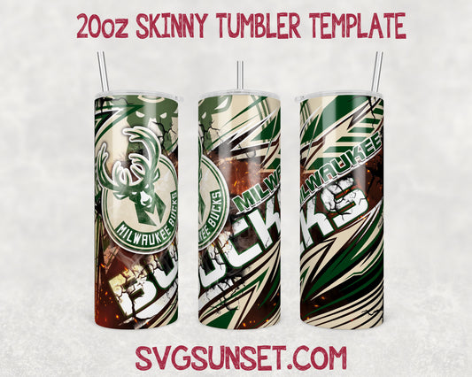 Milwaukee Bucks Tumbler Wrap PNG, Milwaukee Bucks Tumbler Wrap