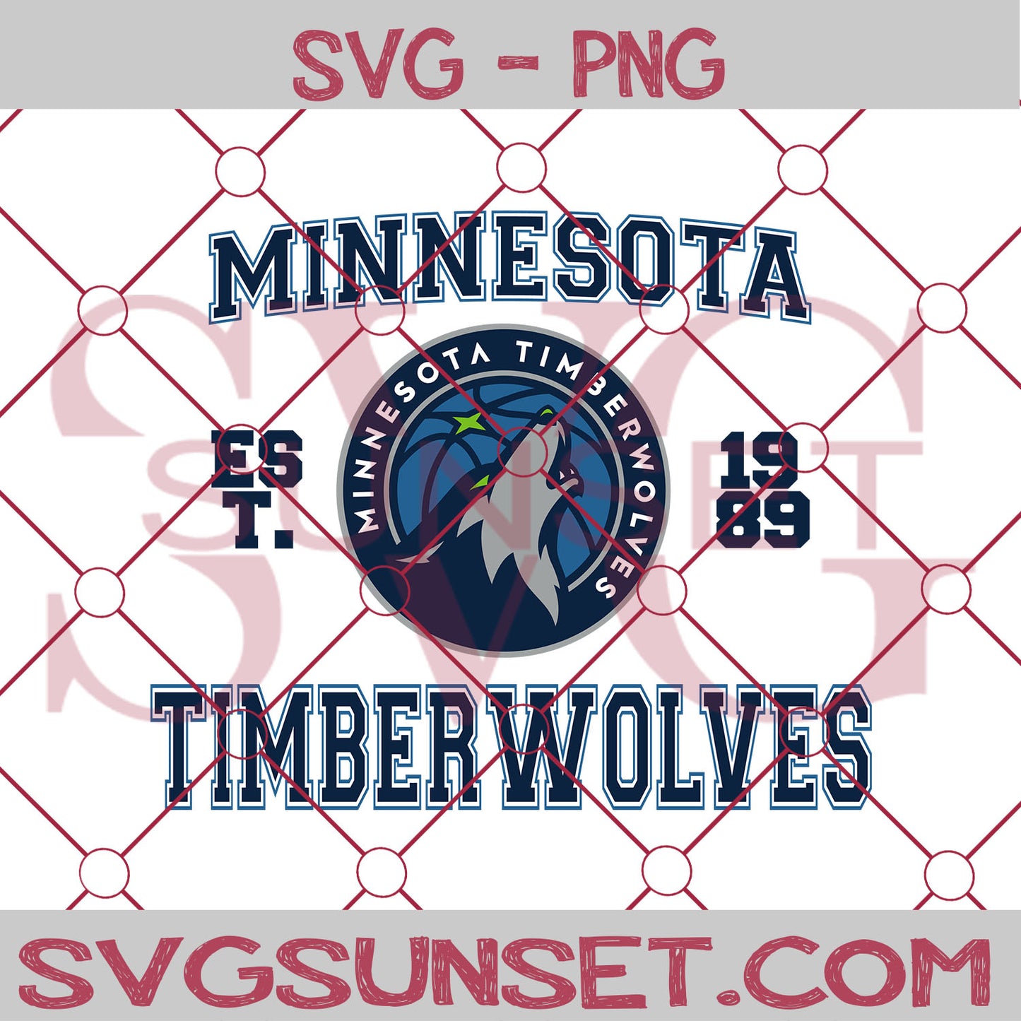 Minnesota Timberwolves Est.1989 SVG PNG, Minnesota Timberwolves SVG