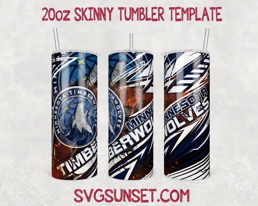 Minnesota Timberwolves Tumbler Wrap PNG, Minnesota Timberwolves Tumbler Wrap