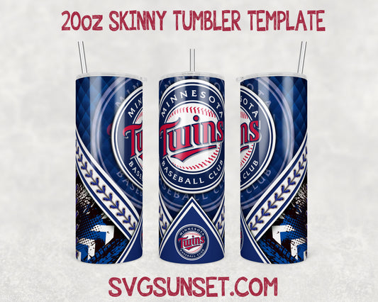 Minnesota Twins 20oz Tumbler Wrap PNG, Minnesota Twins Tumbler Wrap