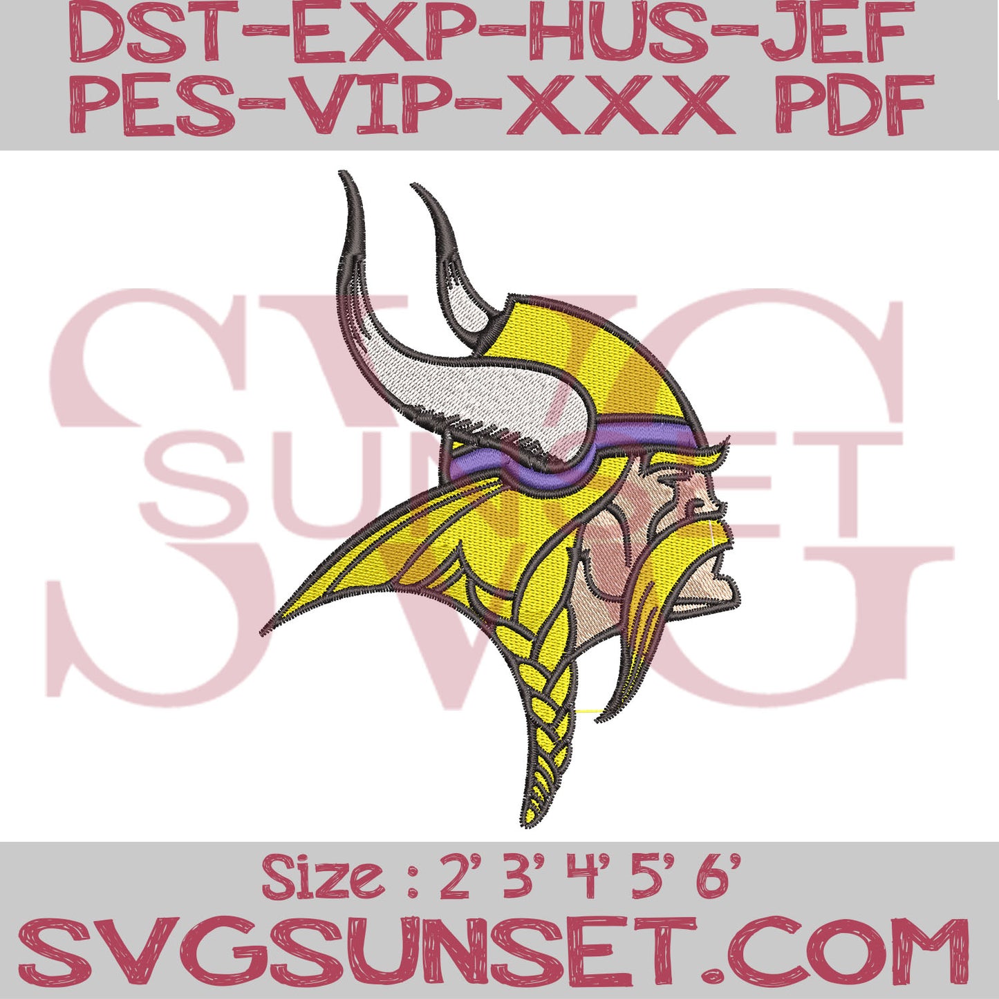 Minnesota Vikings Embroidery Designs, Vikings Embroidery Designs