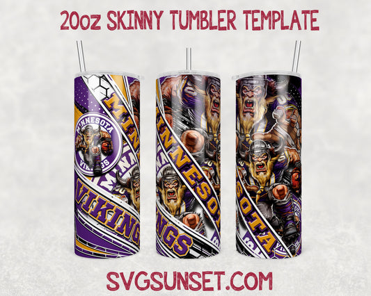 Minnesota Vikings Mascot Tumbler Wrap PNG, Minnesota Vikings Tumbler Wrap