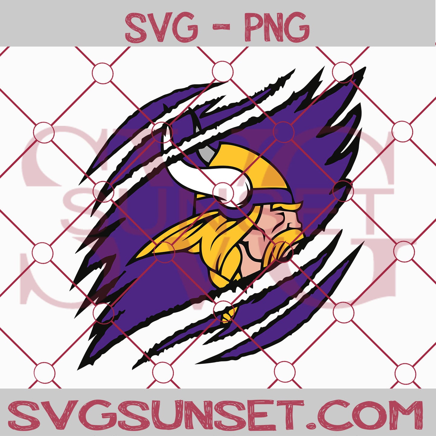 Minnesota Vikings Ripped Claw SVG PNG, Minnesota Vikings SVG