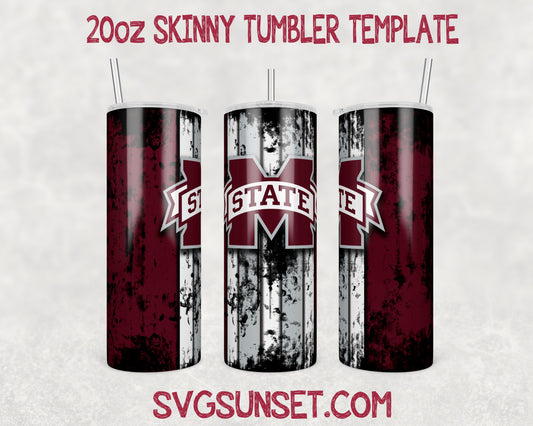 Mississippi State Bulldogs Grunge Tumbler Wrap PNG,Mississippi State Bulldogs Tumbler Wrap