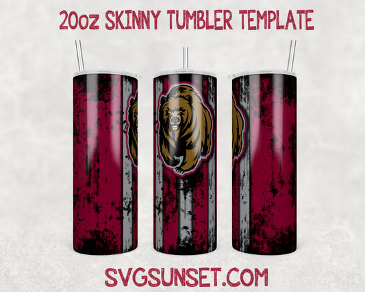 Montana Grizzlies Grunge Tumbler Wrap PNG, Montana Grizzlies Tumbler Wrap