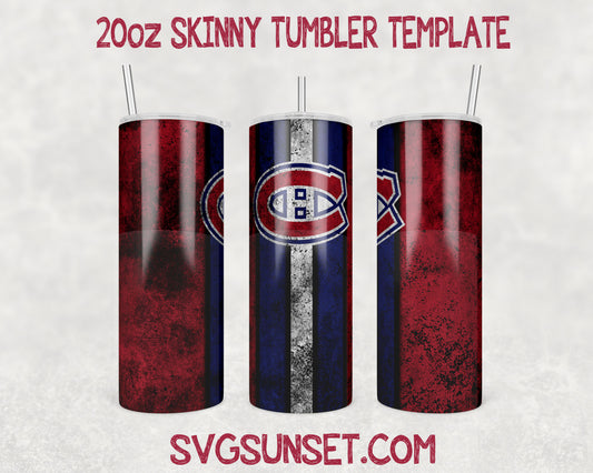 Montreal Canadiens Grunge Tumbler Wrap PNG, Montreal Canadiens Tumbler Wrap