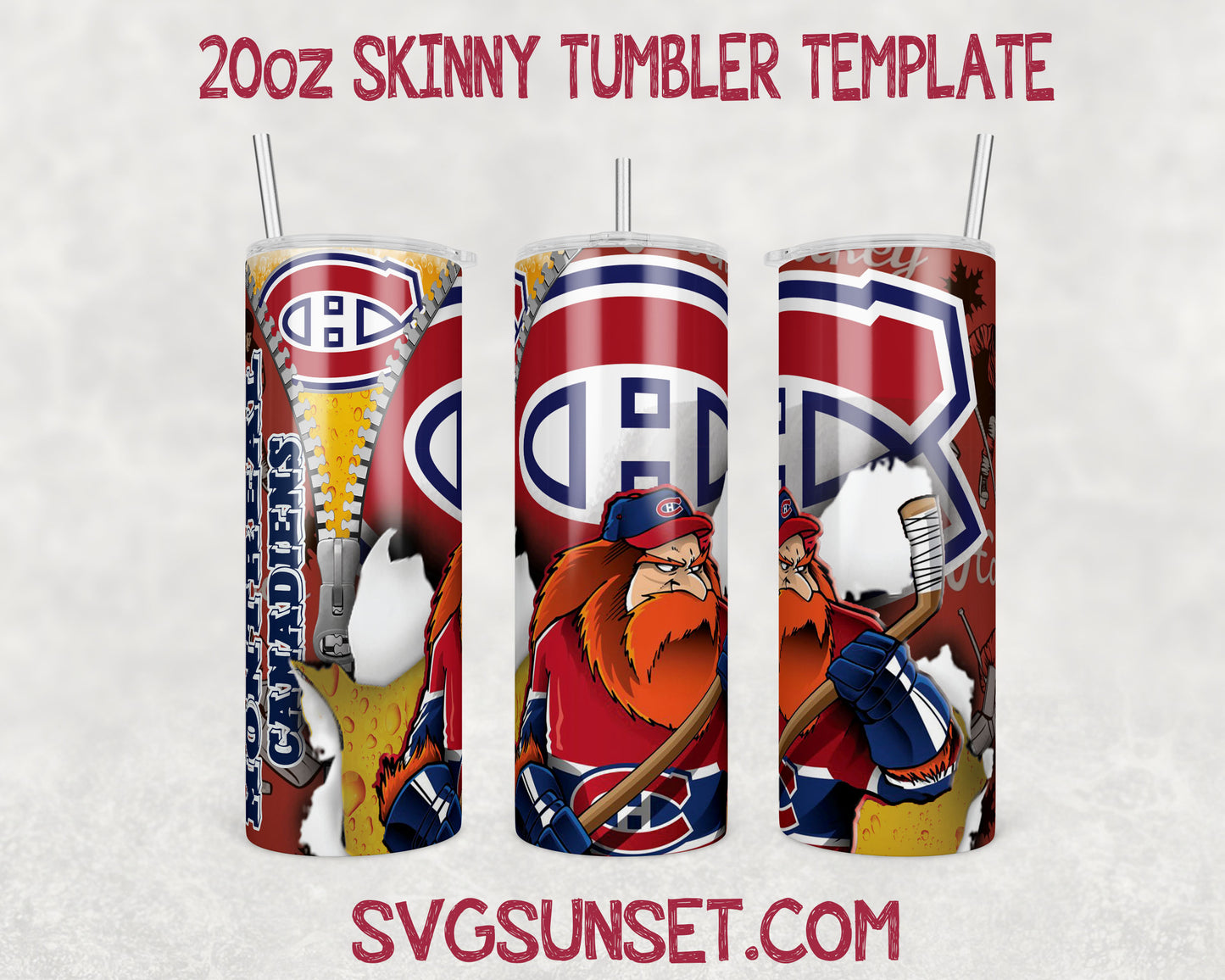 Montreal Canadiens Zipper Tumbler Wrap PNG, Montreal Canadiens Tumbler Wrap