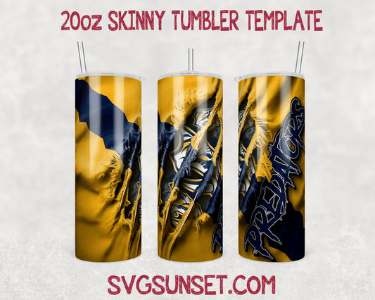 Nashville Predators Fabric Claw Ripped Tumbler Wrap PNG, Nashville Predators Tumbler Wrap