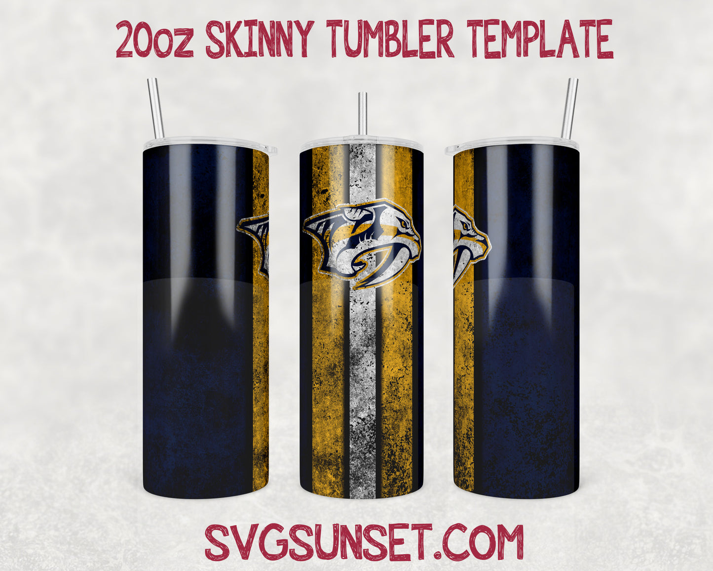 Nashville Predators Grunge Tumbler Wrap PNG, Nashville Predators Tumbler Wrap