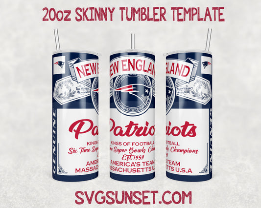 New England Patriots Budweiser Tumbler Wrap PNG, New England Patriots Tumbler Wrap