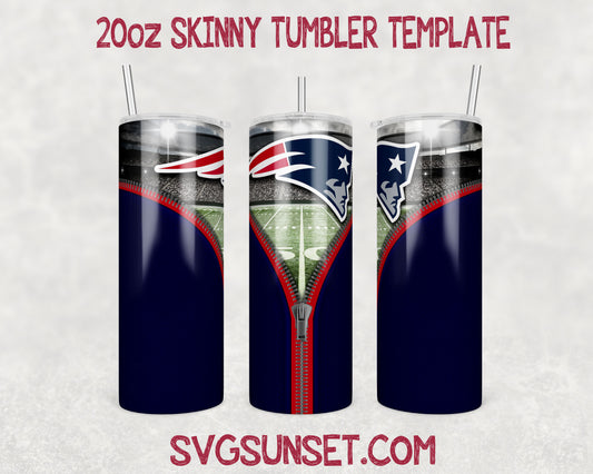 New England Patriots Zipper Tumbler Wrap PNG, New England Patriots Tumbler Wrap