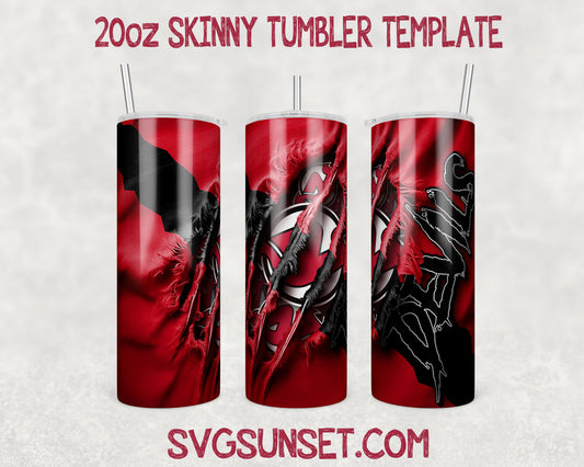 New Jersey Devils Fabric Claw Ripped Tumbler Wrap PNG, New Jersey Devils Tumbler Wrap