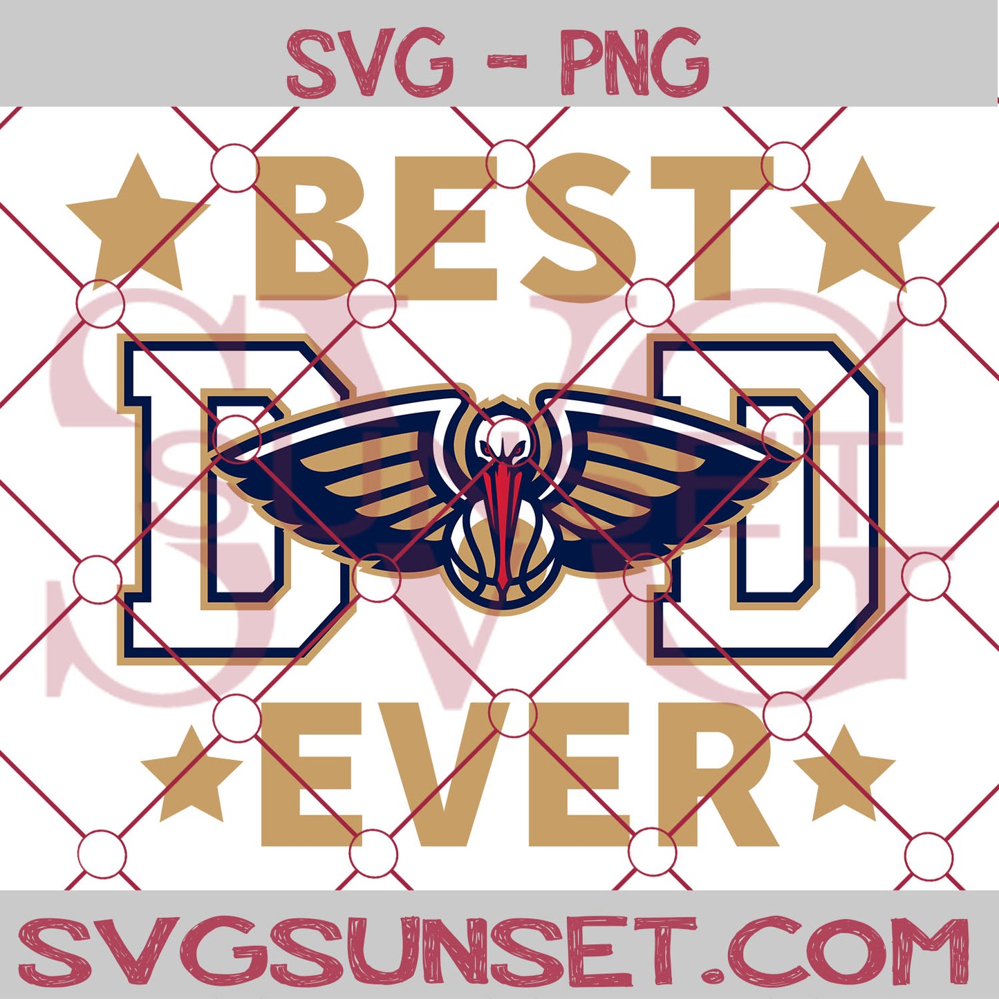 New Orleans Pelicans Best Dad Ever SVG PNG, New Orleans Pelicans SVG, Best Dad Ever SVG