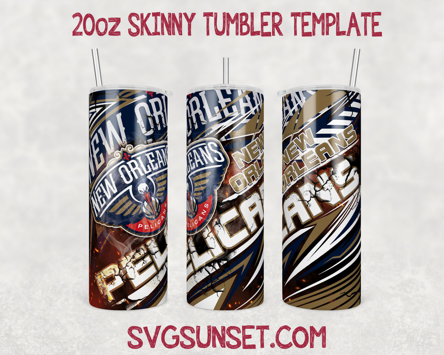 New Orleans Pelicans Tumbler Wrap PNG, New Orleans Pelicans Tumbler Wrap