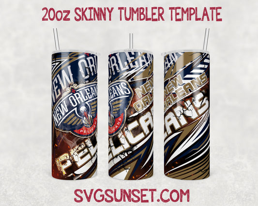 New Orleans Pelicans Tumbler Wrap PNG, New Orleans Pelicans Tumbler Wrap