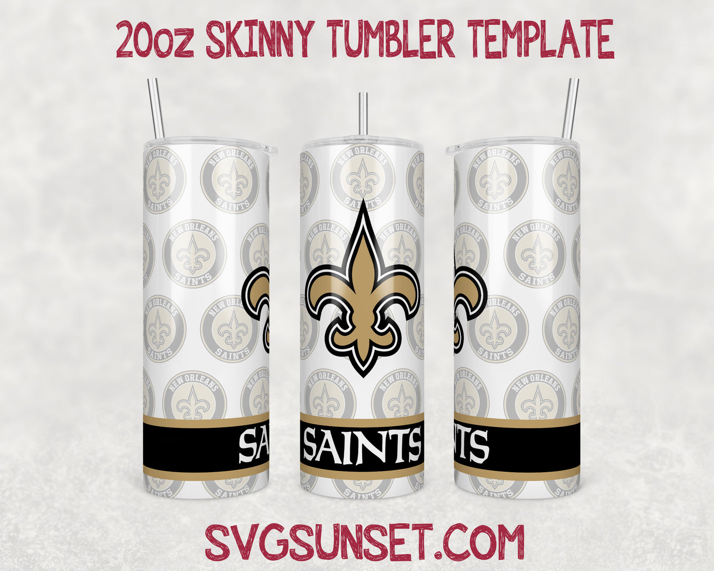 New Orleans Saints Football Tumbler Wrap PNG, New Orleans Saints Tumbler Wrap