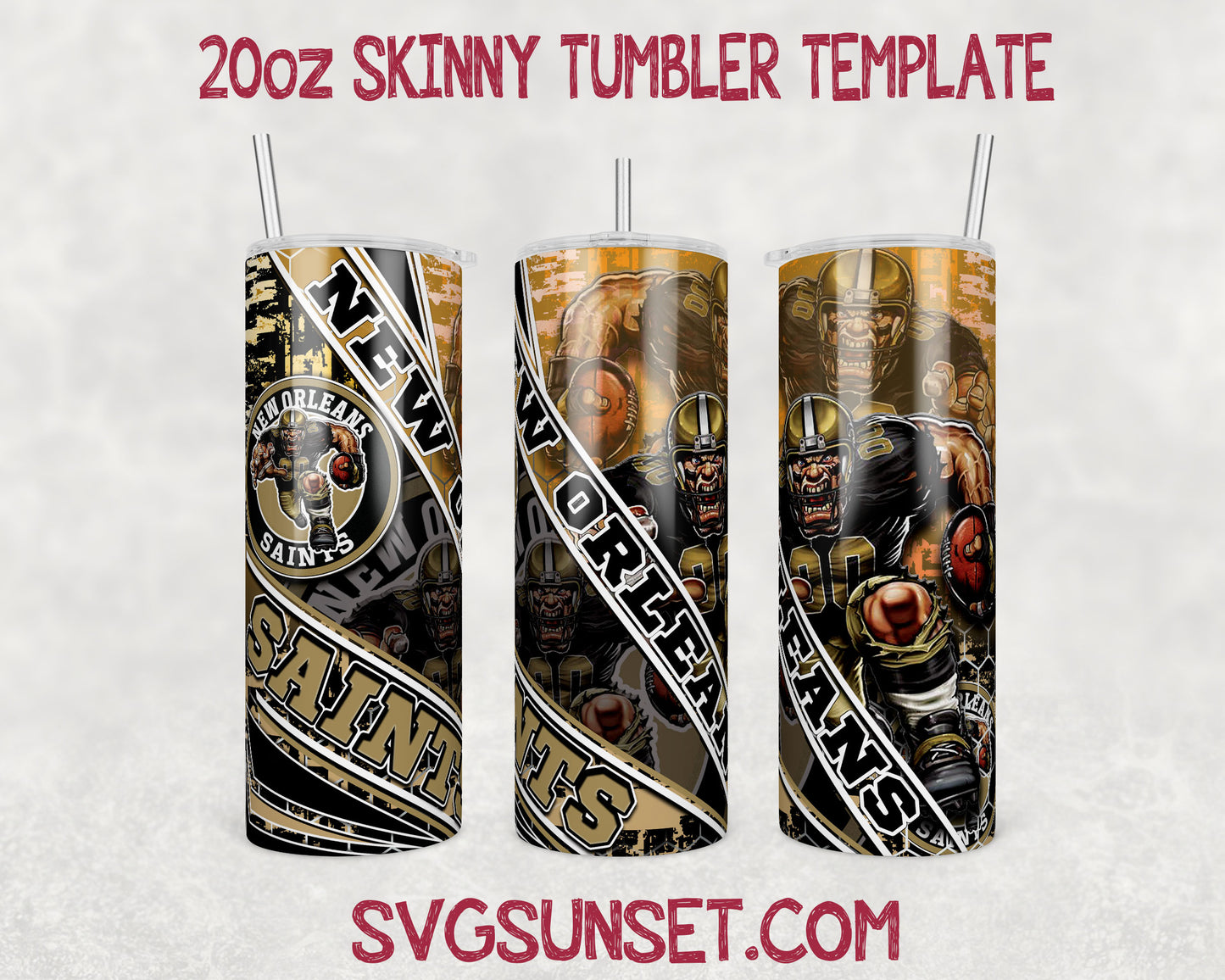 New Orleans Saints Mascot Tumbler Wrap PNG, New Orleans Saints Tumbler Wrap