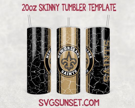 New Orleans Saints Tumbler Wrap Designs PNG, New Orleans Saints Tumbler Wrap